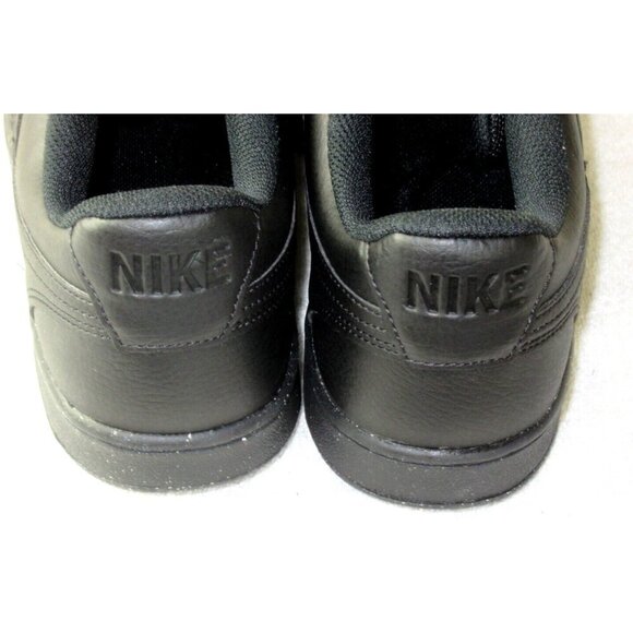 Nike Men\'s Court Vision Lo Next Nature Leather Shoes Triple Black Sizes NIB main image 4
